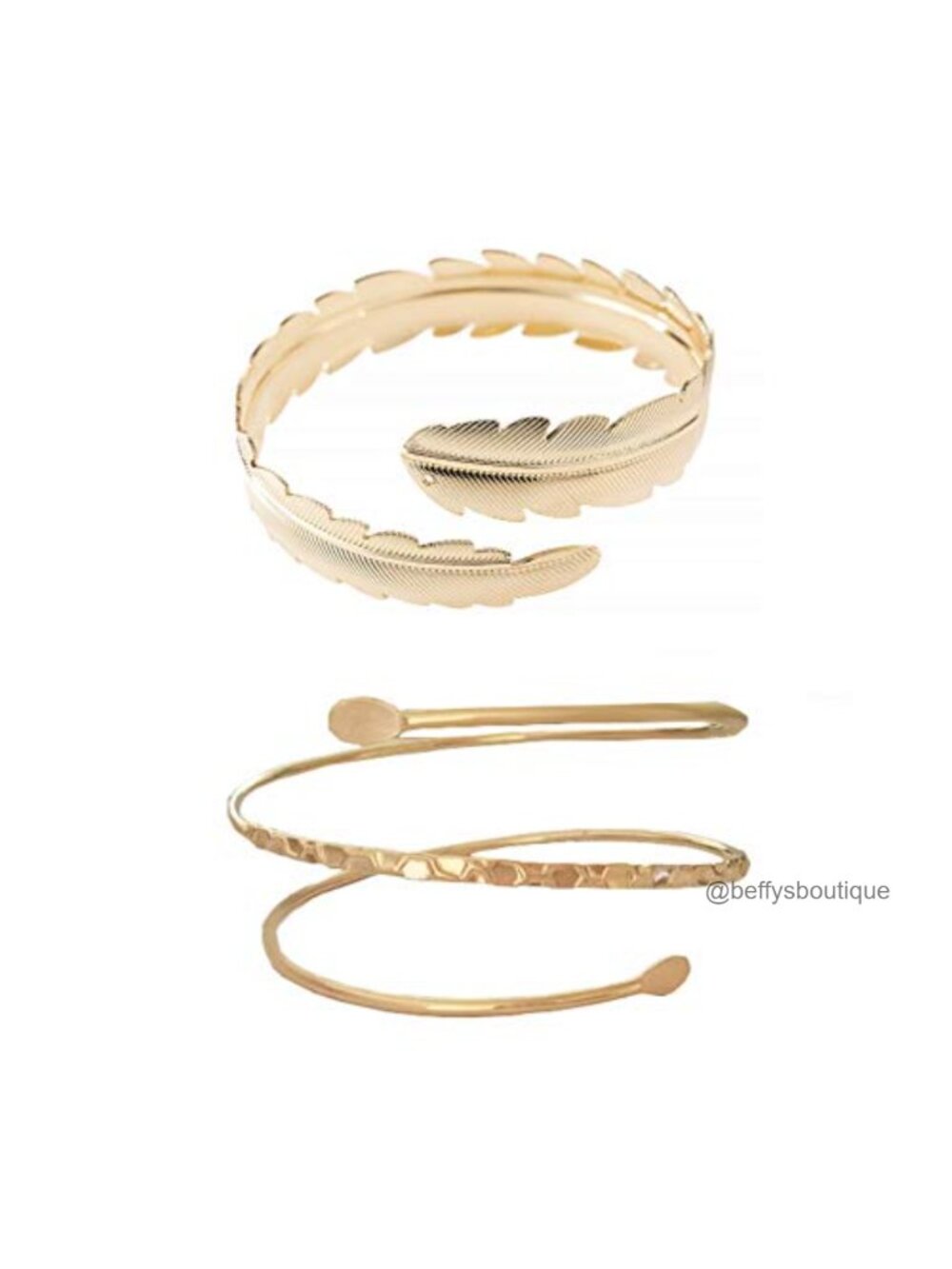 Minimalist Metal Spiral Coil Upper Arm Cuff Open Arm Bracelet Adjustable